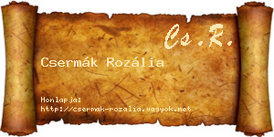 Csermák Rozália névjegykártya